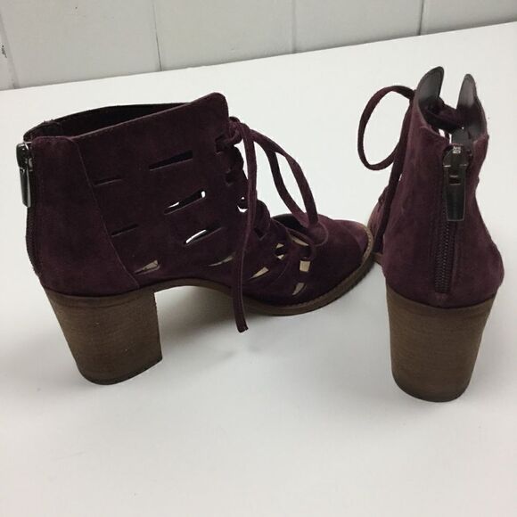 Vince Camuto Purple Suede Open Toe Booties 8.5M - Picture 6 of 13